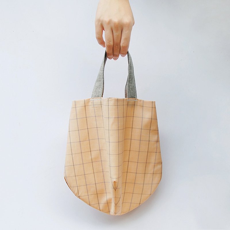 Elegant checkered lightweight bag - Handbags & Totes - Cotton & Hemp Orange