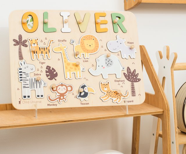 Personalized Name Puzzle With Animals Baby, Toddler, Kids Toys