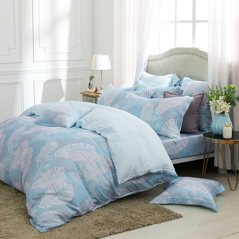 Hongyu 400 Woven Tencel Thin Quilt Cover/Dual-Purpose Quilt Cover Muchen Blue - เครื่องนอน - วัสดุอื่นๆ สีน้ำเงิน