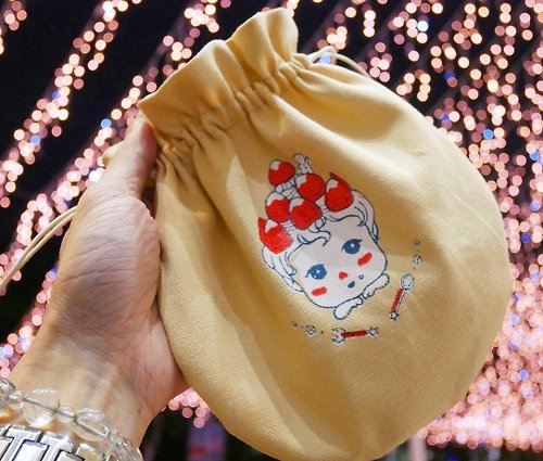 odorikoko 踊の心 心の森 莓サンデーの妖精 / 手工絹印雙面插畫束口袋
