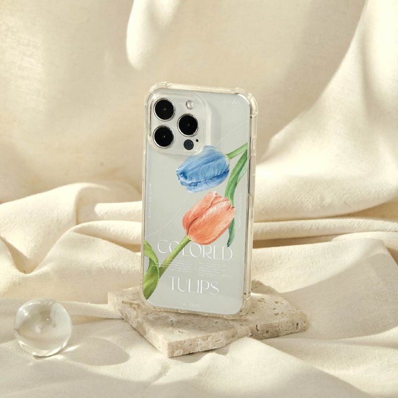 浪花花藝純粹鬱金香全氣囊防摔iPhone手機殼 - 手機殼/手機套 - 矽膠 多色