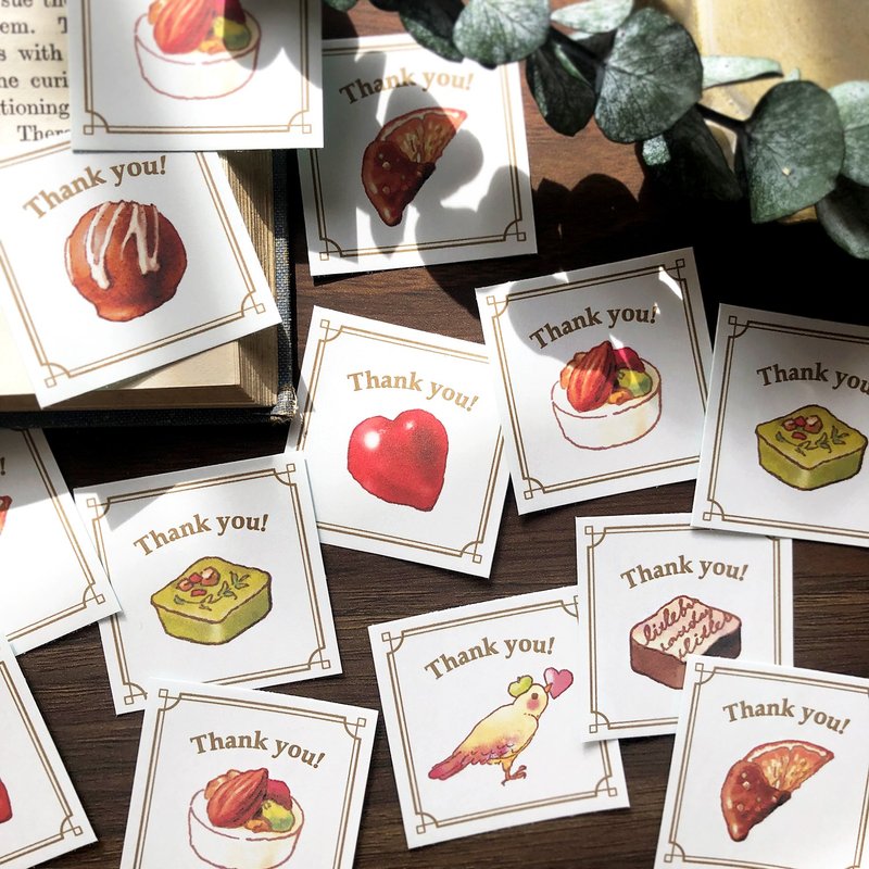 Thank you seal Chocolate 35 chocolate stickers - Stickers - Paper Brown