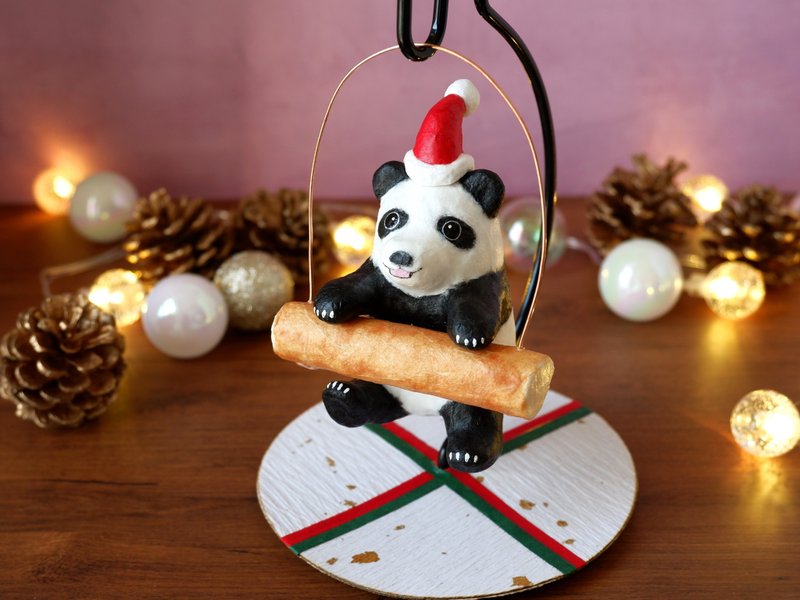 Japanese paper Christmas interior/swaying cub hanging decoration/panda extra large size - Items for Display - Other Materials Multicolor