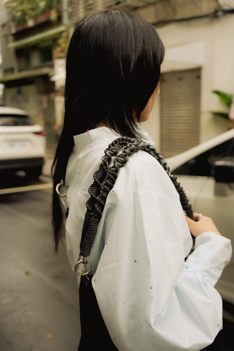 Multi-Use Strap 多功能背繩 黑灰條紋 - 手機掛繩/背帶 - 聚酯纖維 