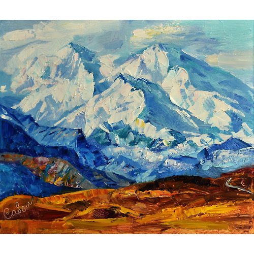 ArtDivyaGallery Mountains Painting Landscape Original Art Small Artwork Nature Plein Air Nature