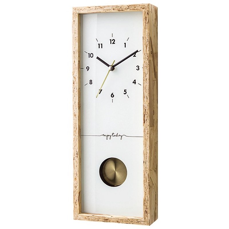 Nocton  - サイレントスイングクロックウォールクロック（ホワイト） - 時計 - 木製 ホワイト