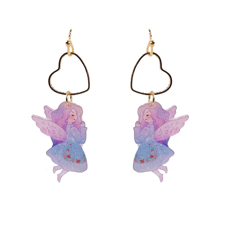 Hand painted angels, girls, stars, girls, feelings are always earrings. - Earrings & Clip-ons - Other Materials 