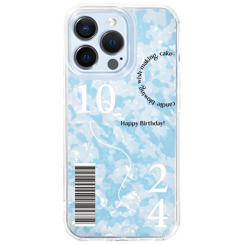藍色棉花糖-仙女誕生日 iphone 14 13 12 pro max  防摔手機殼 - 手機殼/手機套 - 貝殼 藍色