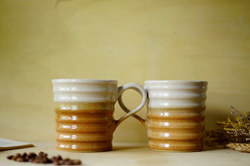 黃昏波浪杯,咖啡杯,茶杯,水杯,馬克杯-容量約280ml - 咖啡杯/馬克杯 - 陶 多色