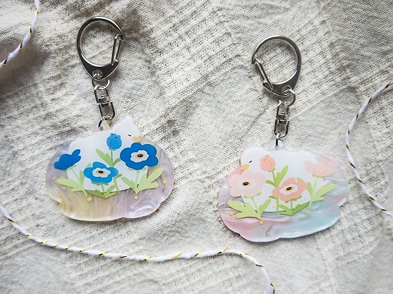 Shell version capybara store manager and ducks - Keychains - Acrylic 