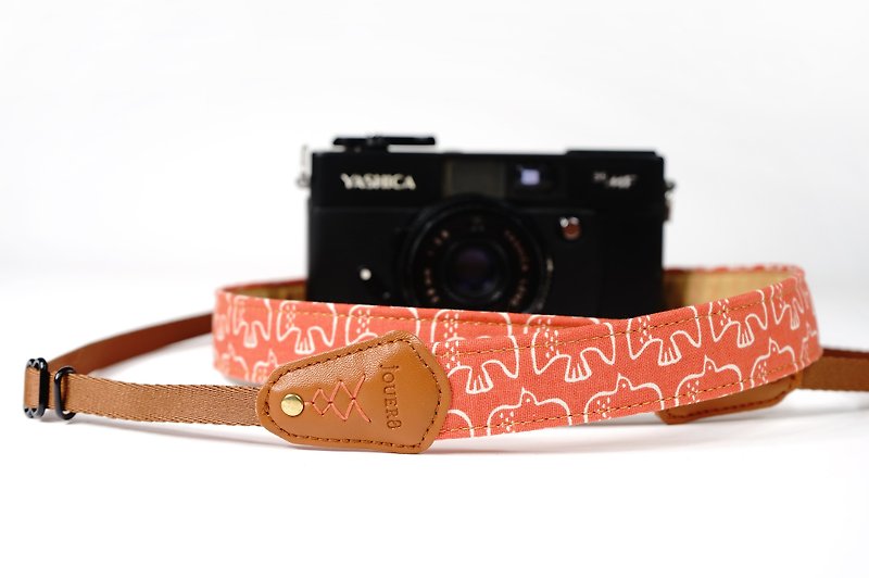 緋鳥2.5舒壓相機背帶 - 菲林/即影即有相機 - 棉．麻 橘色