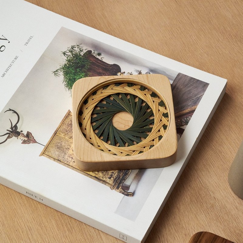【雙11週年慶】限量優惠組合-買手工竹編杯墊 送玻璃杯 - 杯墊 - 木頭 咖啡色