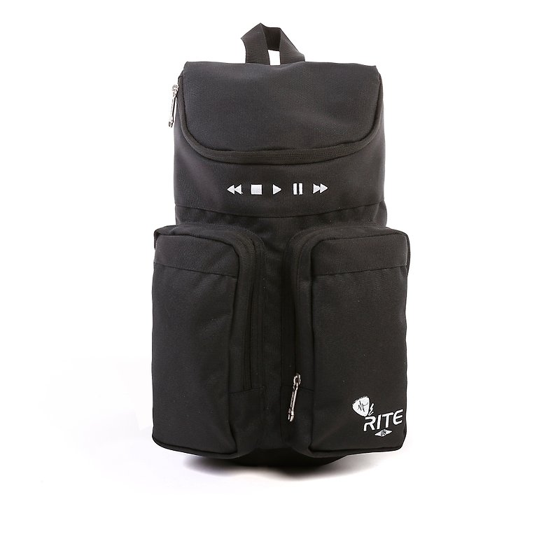 RITE- Urban║ double BAGS ROCK Special Edition (M) - Music Embroidery - Black / Black - Messenger Bags & Sling Bags - Waterproof Material Black