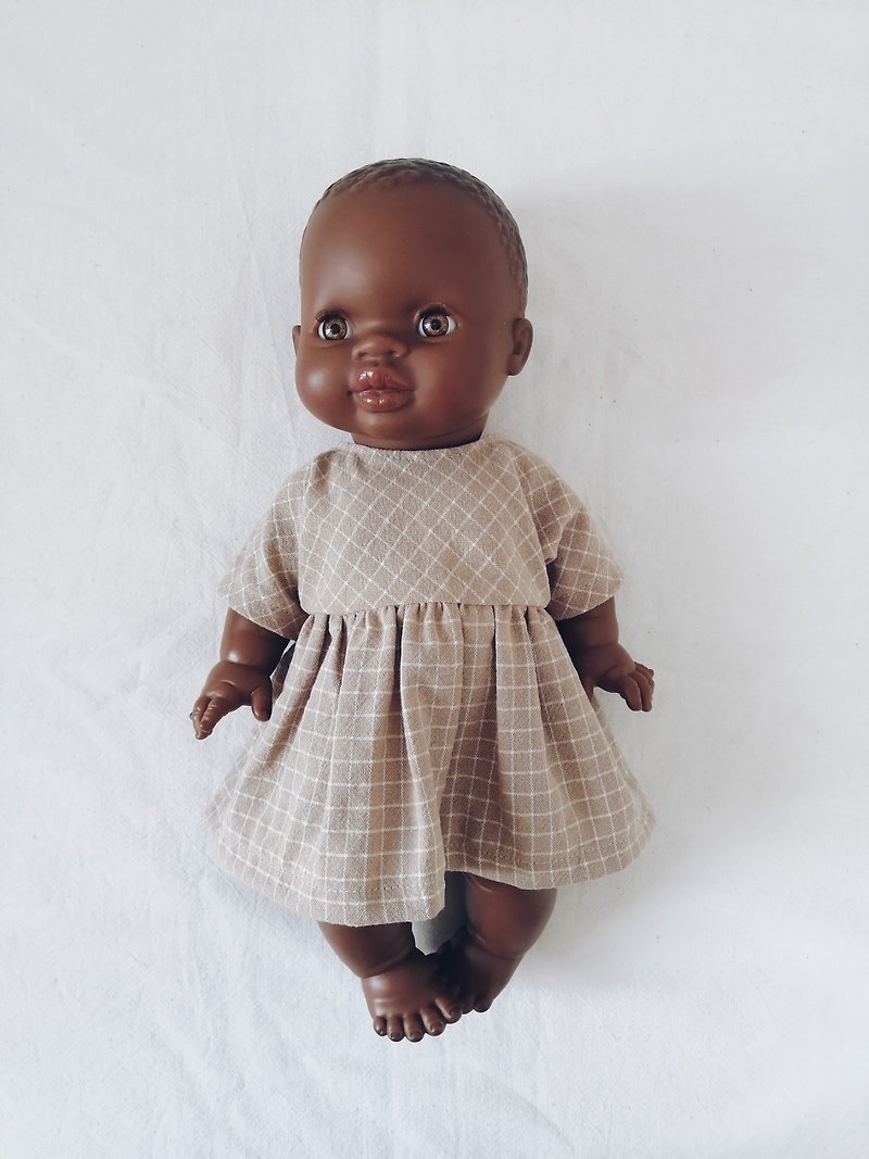 Dress for doll Minikane Paola Reina Gordi 34 cm and Miniland 38 cm (13-15 inch) - Kids' Toys - Cotton & Hemp Brown