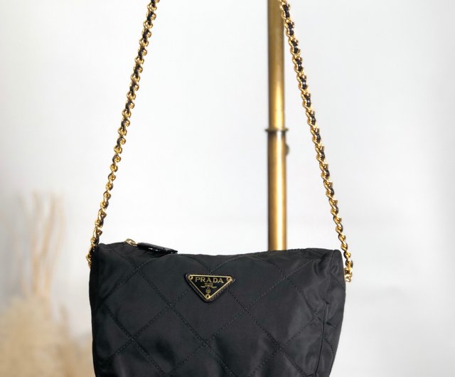 PRADA＊Triangle terrycloth shoulder bagショルダー＊送込 Prada☆Leather Prada Triangle shoulder bagユニセックス☆送込