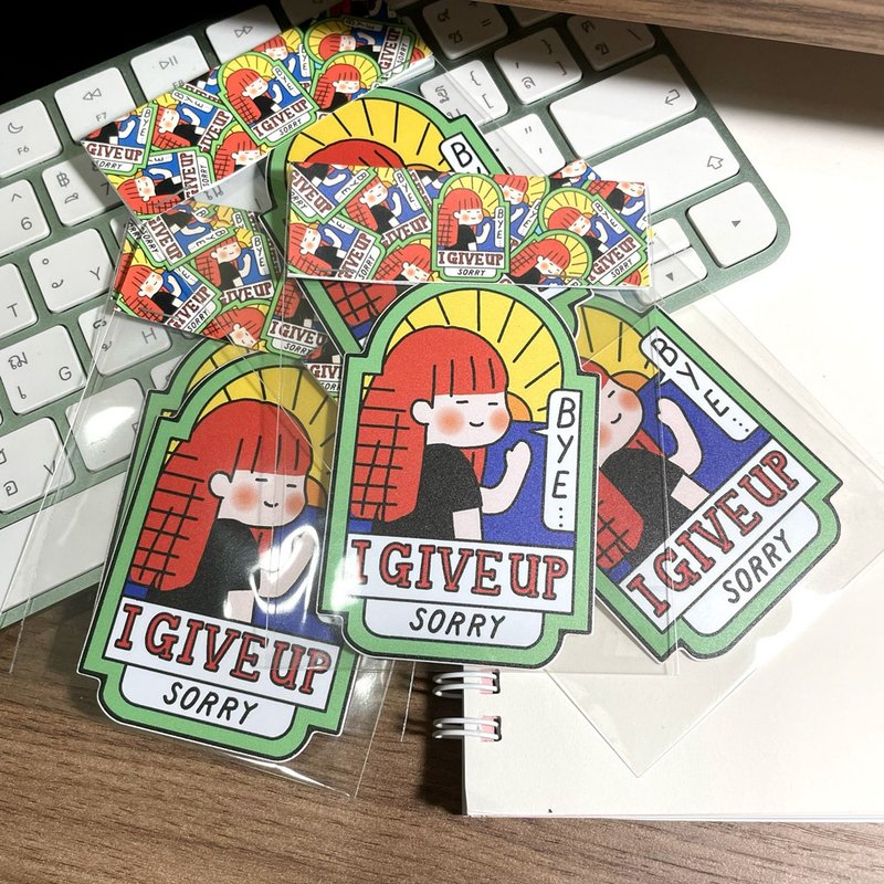 I Give Up Sorry Sticker - สติกเกอร์ - พลาสติก สีเขียว