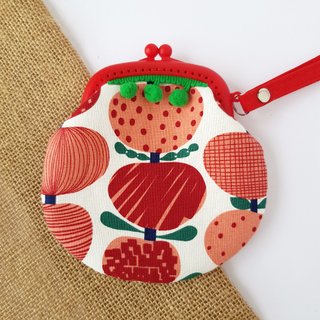 【Off-season sale】Candy candy color hair ball plastic mouth gold coin purse/large size/red/