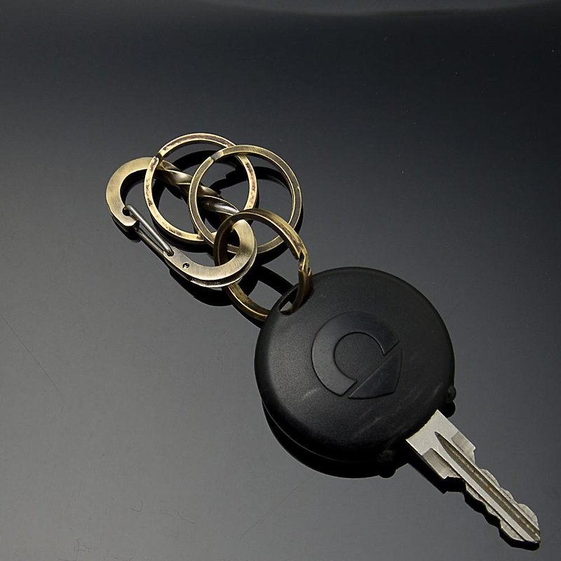 Carabiner Brass Twist Key Ring [POSITION] LLK-002br3 [Nekoposu OK] - ที่ห้อยกุญแจ - โลหะ 