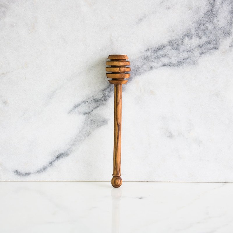 Bead Handle - Olive Wood Honey Stick - Cookware - Wood Brown