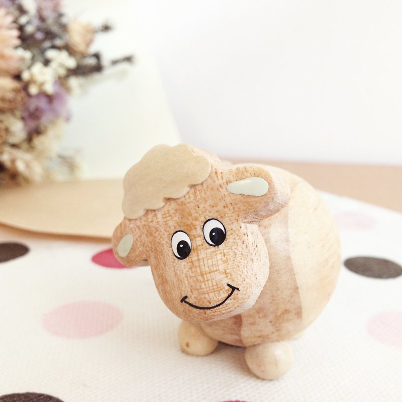 SHEEP memo clip-Wooden hand made - Magnets - Wood White