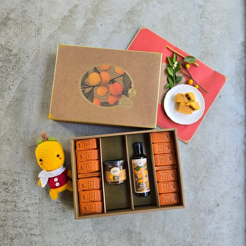 New Year Ju Feng Gift Box LC9 (12 kumquat cakes + coffee bag/kumquat jam + optional combination) - Comes with carrying bag - Cake & Desserts - Fresh Ingredients 