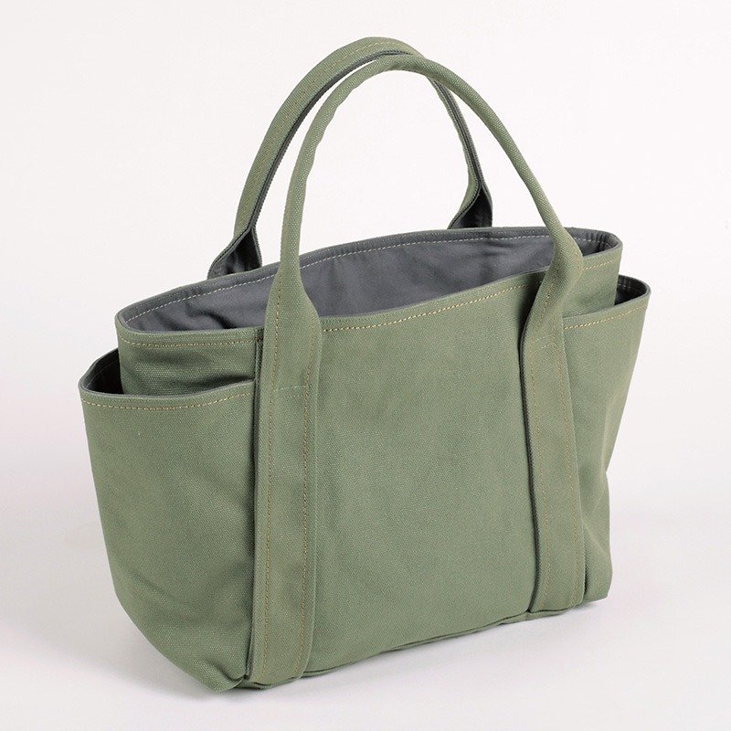 Universal handbag - leaf green (small) - กระเป๋าถือ - ผ้าฝ้าย/ผ้าลินิน สีเขียว