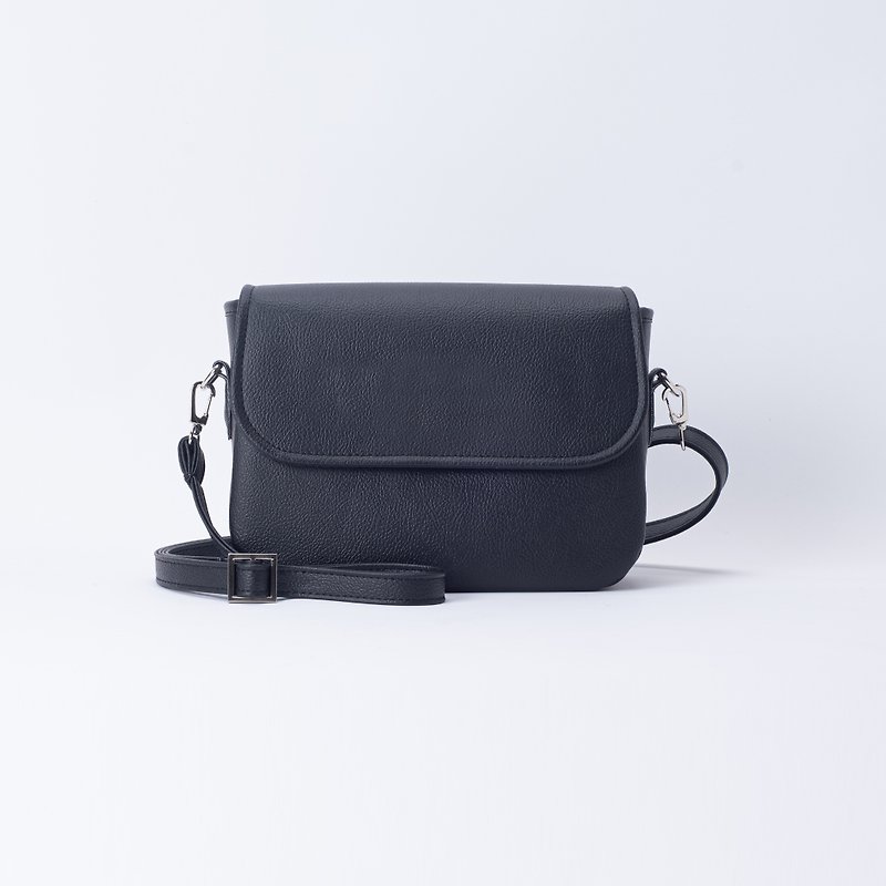 Rounded Corners Side Backpack Black / Versatile Black - Messenger Bags & Sling Bags - Faux Leather Black