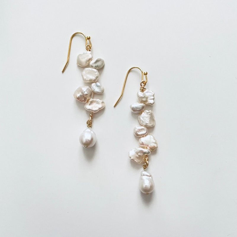 Keshi pearl drop earrings - Earrings & Clip-ons - Pearl White