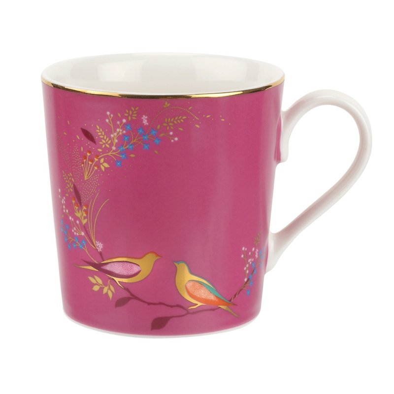 Sara Miller Chelsea愛情鳥系列-300ML馬克杯禮盒(桃粉)-聖誕禮物 - 咖啡杯/馬克杯 - 瓷 粉紅色