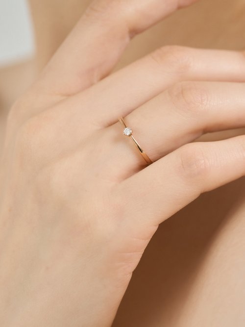 CHUREÈ JEWELRY | AURA柔光戒指 | 18K金 鑽石輕珠寶