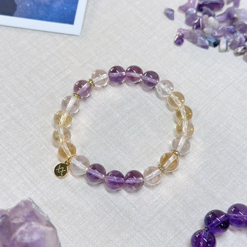 XXTRA Thyself Amethyst Citrine Clear Quartz Bracelet - Period 9 - Bracelets - Crystal Purple