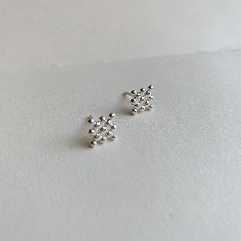 Square beanie earrings - a pair - Earrings & Clip-ons - Sterling Silver Silver