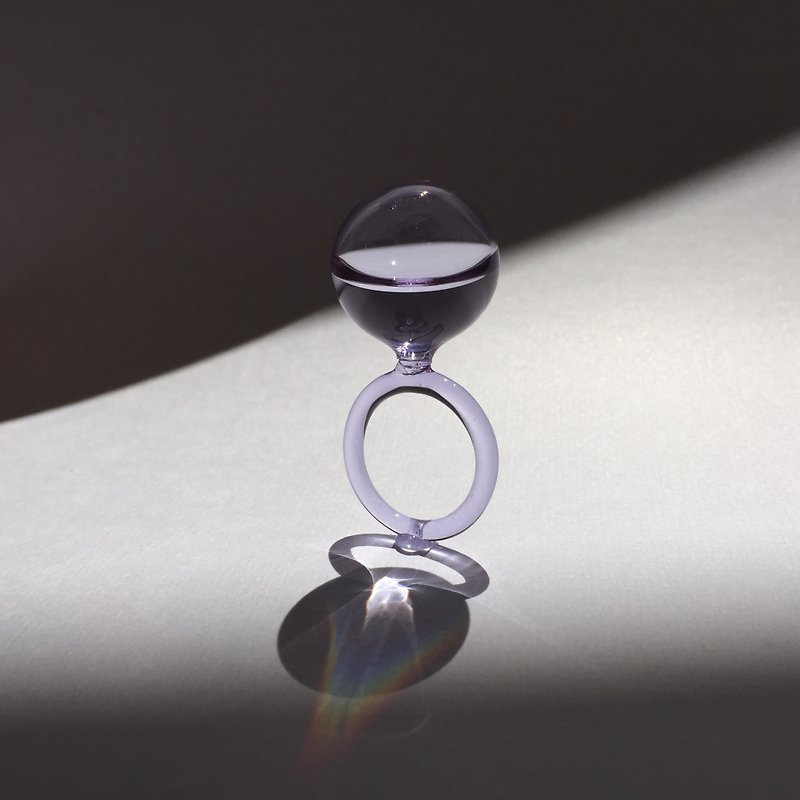 Dolce droplet ring-Purple - 戒指 - 玻璃 藍色