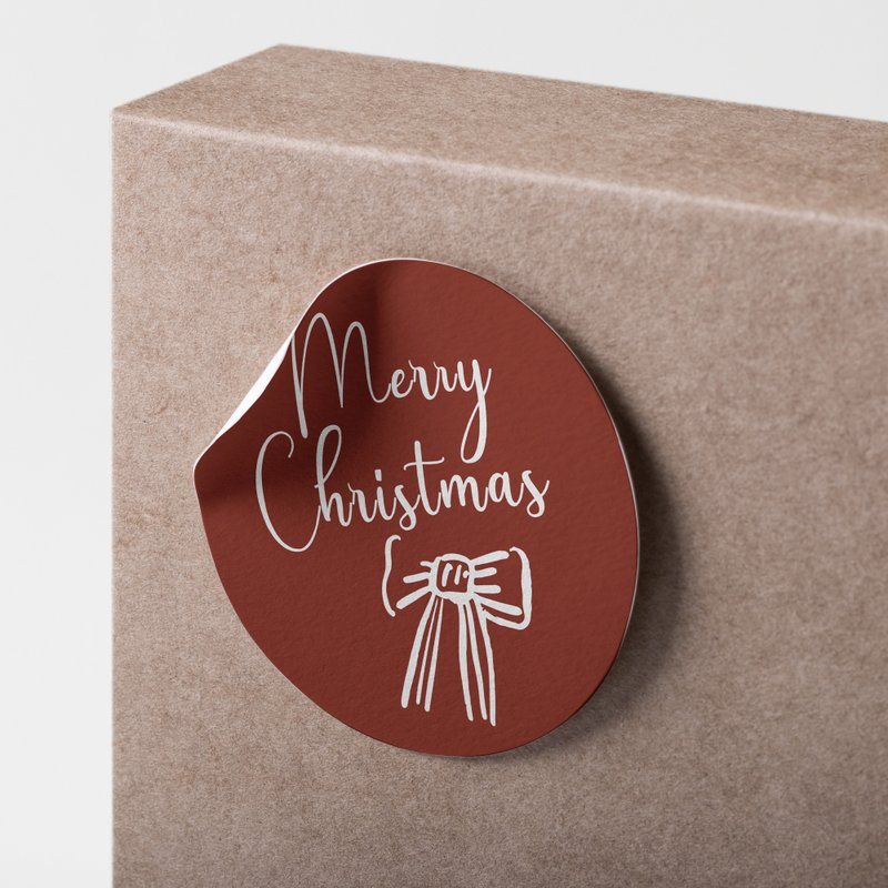 X'mas Christmas packaging stickers (no glue residue) / red bow style (20 pieces) - สติกเกอร์ - กระดาษ 