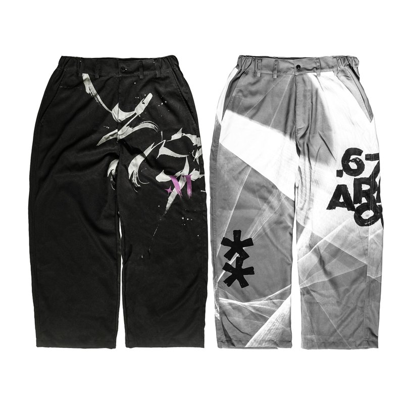 .67ARROW BLOCKADE_WIDE LEG PANTS_寬褲 長褲 寬口西裝褲 復古 - 男長褲/休閒褲 - 聚酯纖維 多色