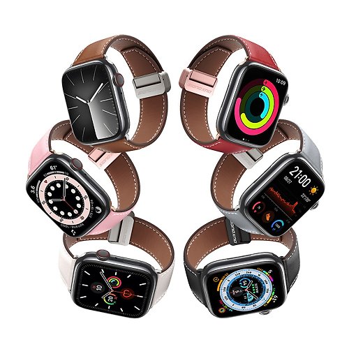 DUX DUCIS 3C配件館 Apple Watch (38/40/41) YA 真皮錶帶 手錶帶 小牛皮 防水