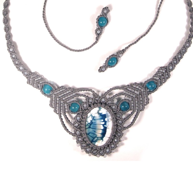 Macrame Tutorial Necklace with stone Selena DIY Macrame Pattern - 手工藝教學/工具書 - 其他材質 