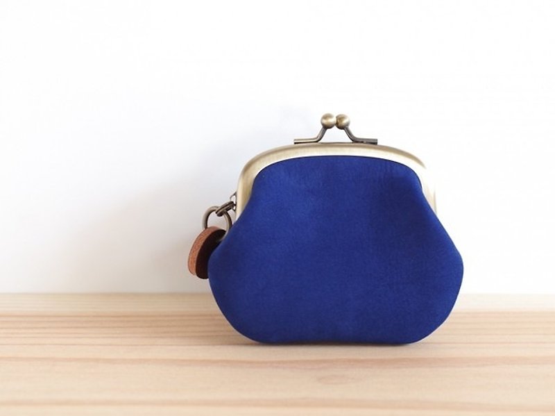 Nubuck leather purse Blue - กระเป๋าใส่เหรียญ - หนังแท้ สีน้ำเงิน