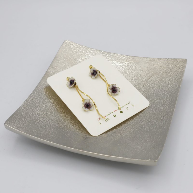 wind flower lover - ต่างหู - ทองแดงทองเหลือง ขาว