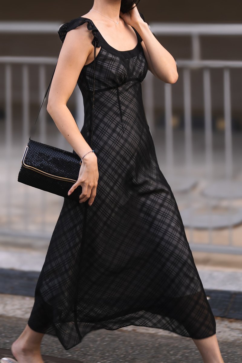 Evening Dress(Sheer Black) - 洋裝/連身裙 - 聚酯纖維 黑色