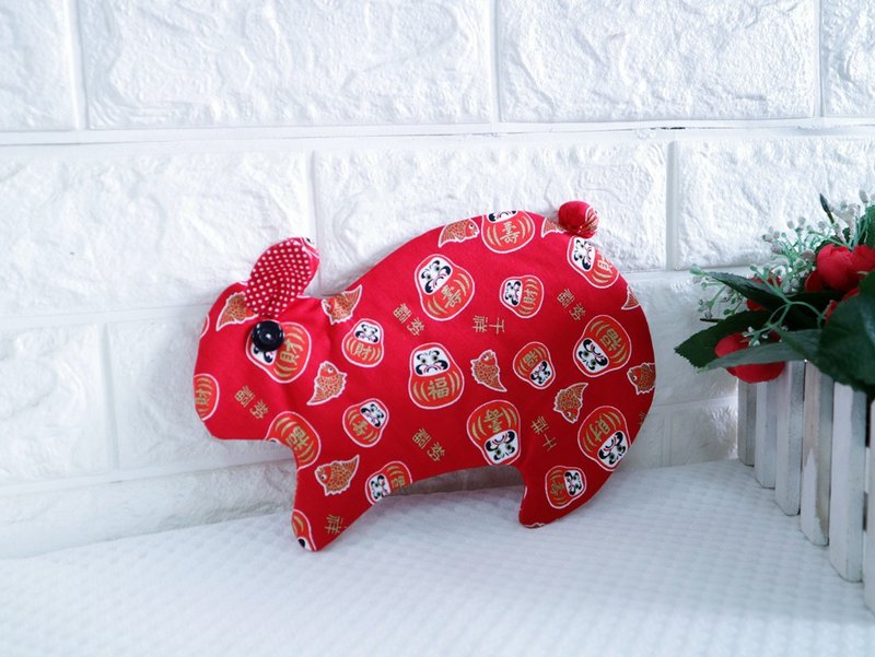 揚眉兔氣 兔拉鏈布紅包袋 錢包 存摺袋 - 紅包袋/春聯 - 棉．麻 