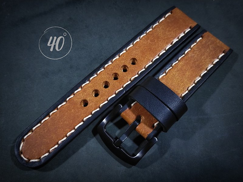 Pueblo Leather watch strap, Tan leather watch strap, Handmade watch strap - Watchbands - Genuine Leather Brown