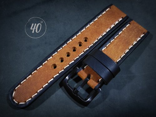 40degreeshandcraft Pueblo Leather watch strap, Tan leather watch strap, Handmade watch strap