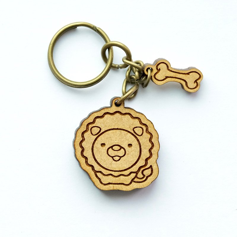 Wooden key ring - Lion - ที่ห้อยกุญแจ - ไม้ สีนำ้ตาล