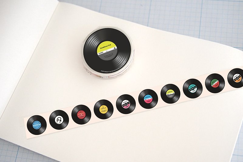 Paper tape - vinyl record (1.5x1000cm) Masking tape - Washi Tape - Paper 