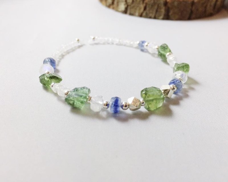 MH sterling silver custom natural stone forest Galaxy series _ - Bracelets - Gemstone Green