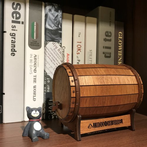 卷木森活館 【手作DIY】橡木桶造型 存錢筒 喉嚨借過 酒鬼 酒空 創意禮物畢業