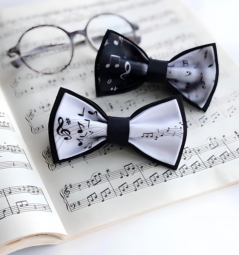 Music Artist Gift Personalized Bowtie Handmade Accessories - Ties & Tie Clips - Polyester White