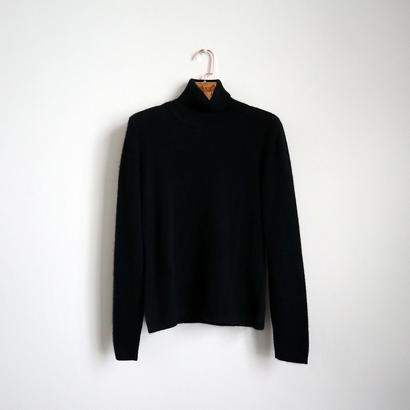 Pumpkin Vintage. Ancient black Cashmere cashmere pullover - สเวตเตอร์ผู้หญิง - ขนแกะ สีดำ