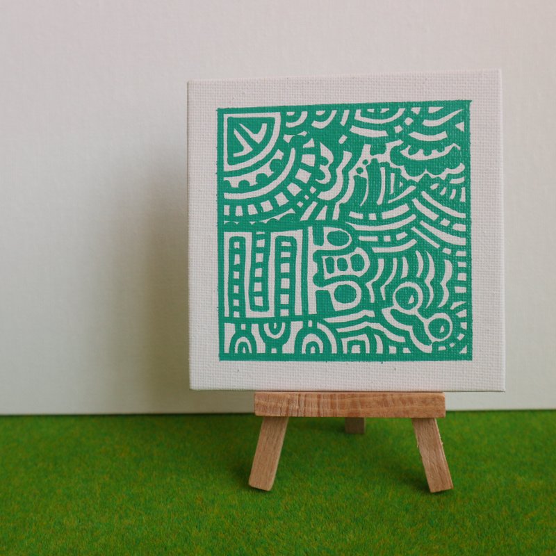 【Kappako‧draw】Hand-painted - Mini totem NO.1 - Picture Frames - Pigment Green